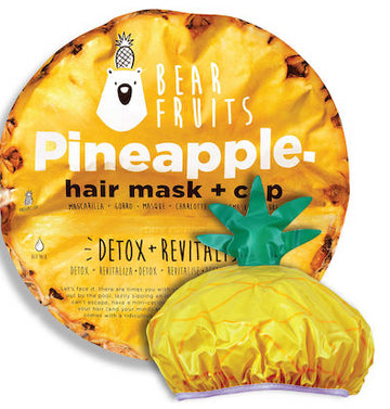 Bear Fruits Pineapple Detox & Revitalise Hair Mask, 20ml & Pineapple Cap, 1pc